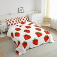 thumbnail image 3 of jejeloiu Cute Strawberry Queen Comforter Set,Kawaii Fruit Bedding Sets,Red White Bedding Comforter Set For Children,Ultra Soft Home Decor Reversible,3-Piece, 3 of 8