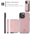 thumbnail image 3 of SaniMore Case for iPhone 14 Pro 6.1", PU Leather Case Detachable Magnetic Zipper Wallet Card Slots Kickstand Wireless Charging Anti-drop Shockproof 360° Protection Case, Pink, 3 of 10