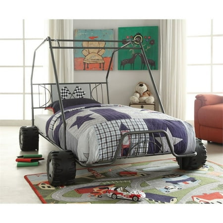 ACME Xander Twin Bed in Gunmetal Go Kart Metal Tube