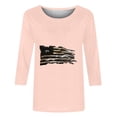 thumbnail image 5 of Dazajoo 4th of July 3/4 Length Sleeve Womens Tops American Flag Star Stripe Shirts USA Flag Patriotic T Shirt Summer Casual Independence Day Tee Tops for Women 2024 Flash Deals Today,Pink,S, 5 of 6