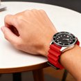 thumbnail image 5 of 22 mm, adecuado para precisión SKX007 Anillo metálico de tortuga Correa de reloj de goma con anillo de acero de silicona en relieve, 5 of 5