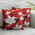 thumbnail image 3 of HENGT  Throw Pillow Covers Japanese Tree Eastern Nature Home Flowers Cherry Blossom Beige Cream Decorative Pillow Cases Home Decor Square Pillowcases, 3 of 5