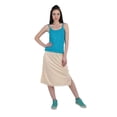 thumbnail image 1 of eloria Women Fashion Knee Length Solid Rich Regular Skirt Slip, Fabric : Cotton, Color : Beige-1, Size : XXL, 1 of 1