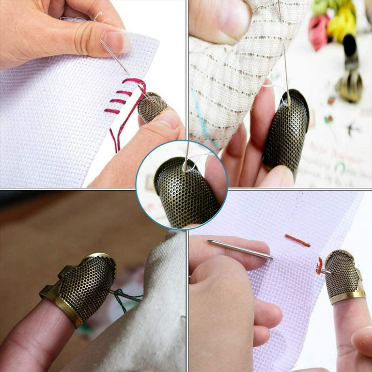 4 Pcs Sewing Thimble + 30 Pcs Sewing Needles Finger Protector
