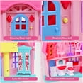 thumbnail image 3 of Mini Doll House - 2IN 1 Portable Dollhouse for Little Girl Toys, Play House Set with Light, Sound, Furniture & Accessories for 3-8, 3 of 7