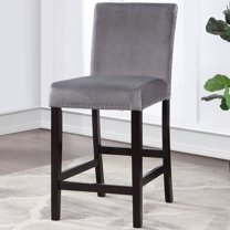Tela Velvet Counter Height Bar Chairs, Gray, Set of 2