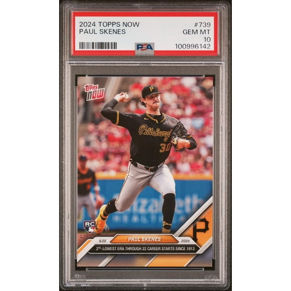 Graded 2024 Topps Now Paul Skenes #739 Rookie RC Baseball Card PSA 10 Gem Mint
