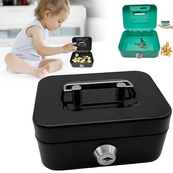 LAMIRO Box With Lock Chest Box Metal Small Modern Holder Bank Lock Box With Key For Prizes Adults Good Choice Of Gift
