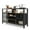 Gray + Black, variant on Gymax Wine Bar Cabinet 55-Inch Buffet Sideboard with 8-Bottle Wine Racks Gray