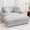 Light Gray, variant on Boucle Oversized and Convertible Sleeper Loveseat with Storage Ottoman and Pillows, Beige