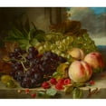 thumbnail image 2 of John Wainewright 14x12 Black Ornate Wood Framed Double Matted Museum Art Print Titled: Still Life with Fruit (1862), 2 of 5