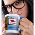 thumbnail image 2 of 3drose, a Self Parking Sign at Area 51 in Rachel Nevada, 11oz Two-tone Blue Mug, 2 of 6