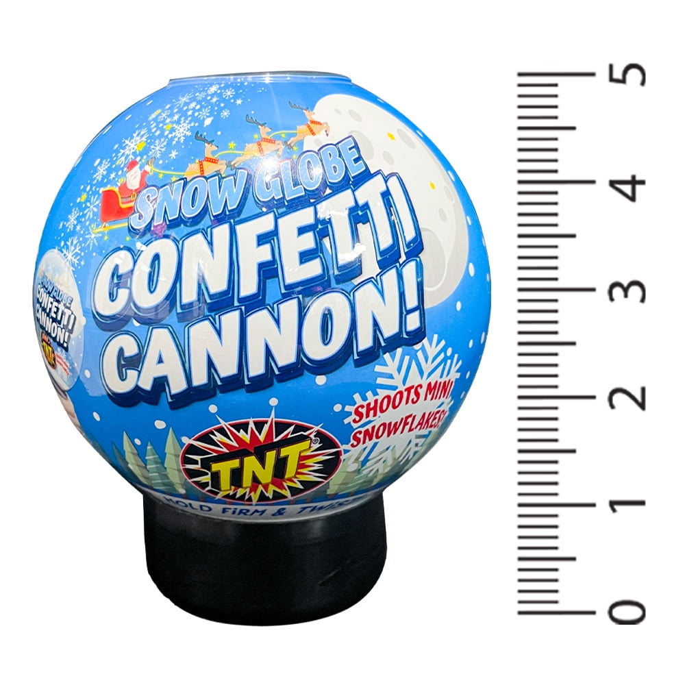 TNT Fireworks, Snow Globe Confetti Cannon, 6 Pack, White Confetti