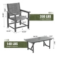 thumbnail image 3 of Amopatio HDPE Outdoor Dinning Chairs, Heavy Duty Patio Chairs Set of 4,All-Weather Textilene Backrest Chairs with Dining Table for Garden, Backyard, Porch, Grey, 3 of 7
