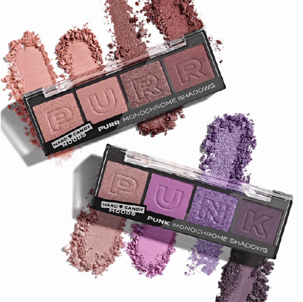 Hard Candy, Moods Shadow Palette, 4 teintes monochromes audacieuses et modulables, PURR, 0,10 oz 3g