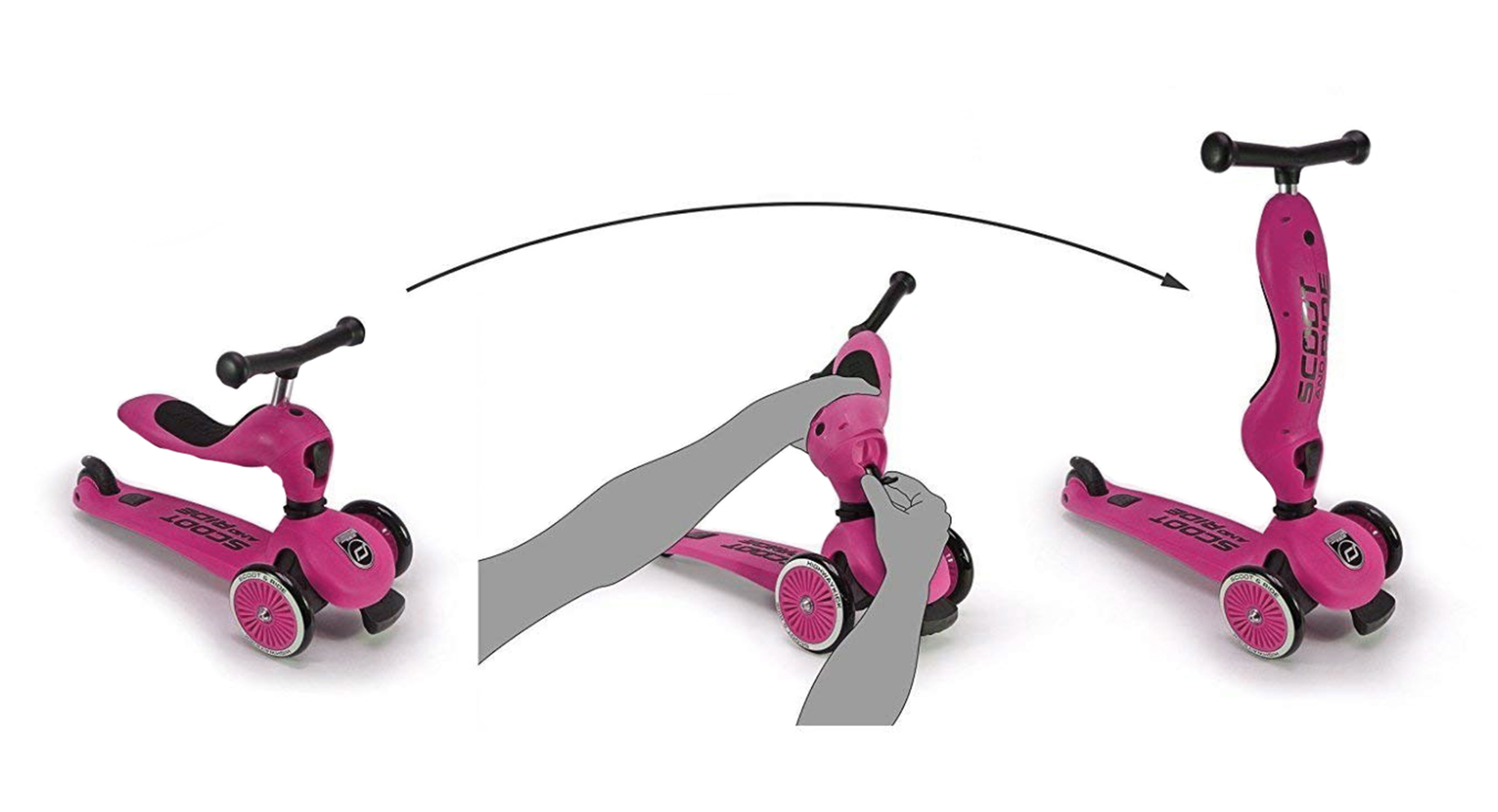 Scoot & Ride 2-in-1 Bike & Kick Scooter for Children Ages 1-5 (Pink) 