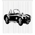 thumbnail image 3 of Ambesonne Cars Shower Curtain, Sports Car Roadster Engine, 69"Wx84"L, Black White, 3 of 3
