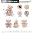 thumbnail image 2 of DolliBu Baby Pink Bear Stuffed Animal with Silver Cross Plush - Religious Baby Baptism Gift for Boys and Girls, Cute Baby Dedication Christening Gift Plush Prayer Toy Healing Teddy Bear - 8 Inches, 2 of 6