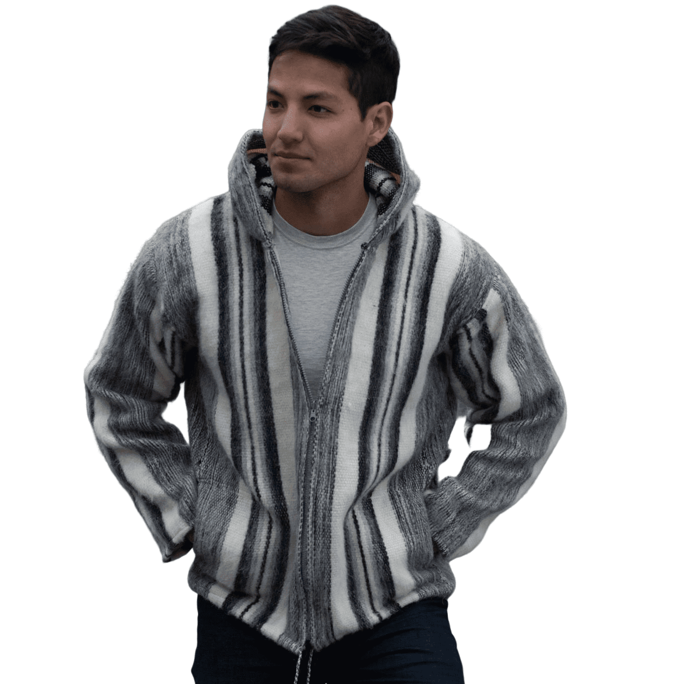  Gamboa Cardigan Sweaters for Men Alpaca Hooded Sweater Hoodie  Mens Jacket Black : Clothing, Shoes & Jewelry