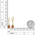 thumbnail image 6 of Gem Stone King 18K Yellow Gold Plated Silver Twilight Orange Mystic Quartz and White Lab Grown Diamond Dangle Earrings for Women (4.17 Cttw, Oval 9X7MM), 6 of 6