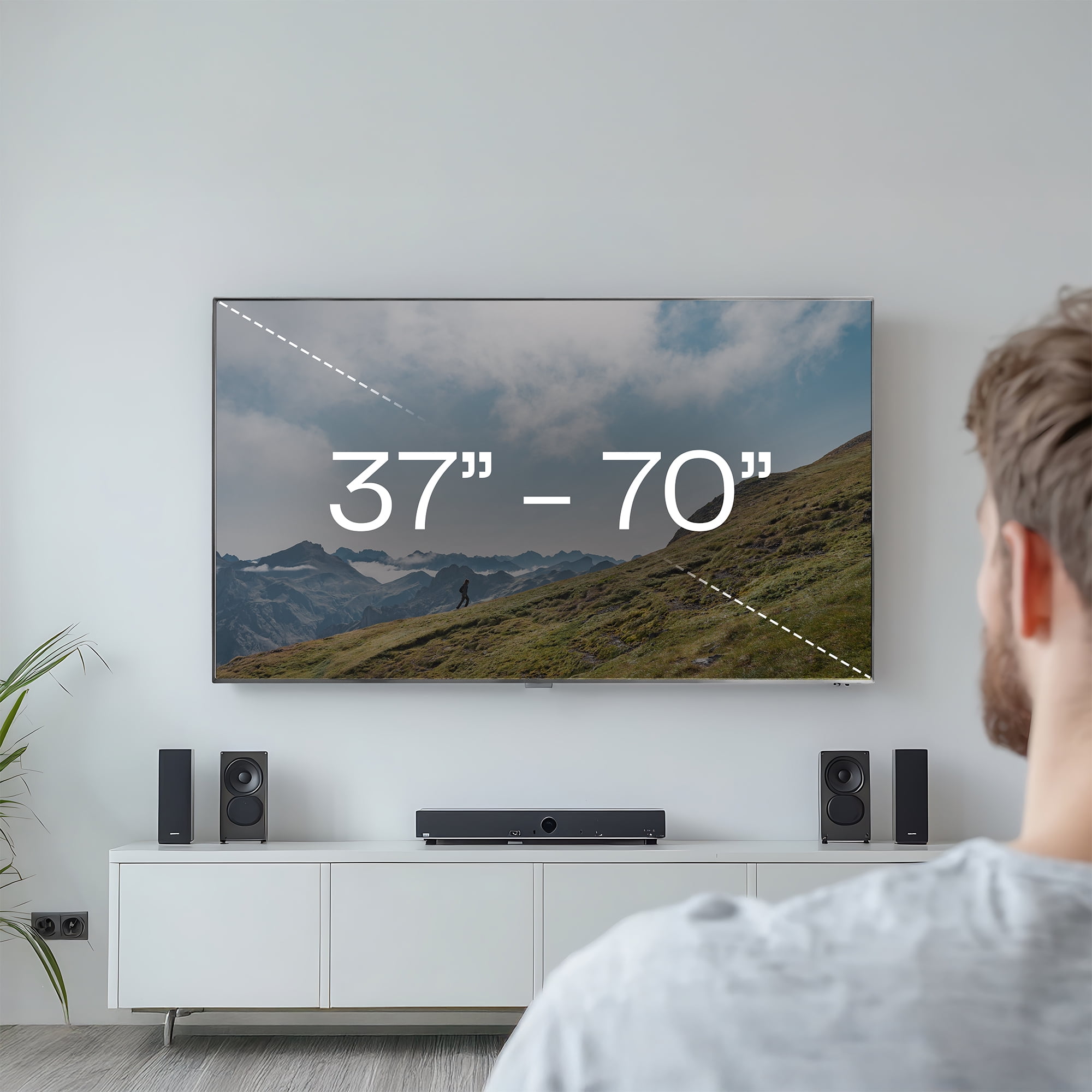 VIVO White Electric Adjustable TV Above Fireplace Mount for 37" to 70" Screens