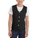 thumbnail image 4 of Odeerbi Chaqueta de Traje de Niños y Niñas Color Sólido V Cuello Botón Chaleco Con Bolsillos Vestido Formal Chaleco Para La Fiesta de Boda, 4 of 8