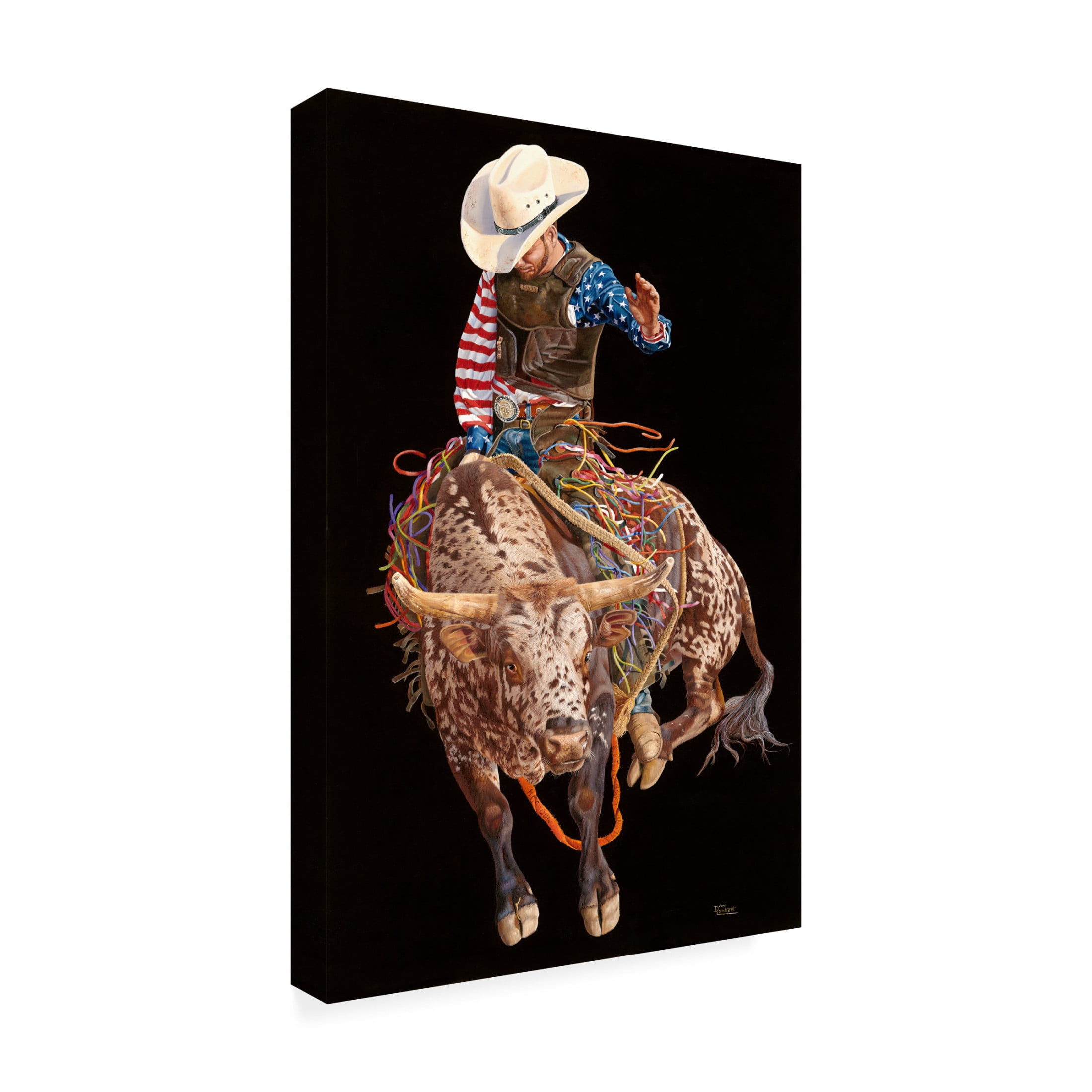 Canvas Wall Art - Delene Lambert 'Rocking the Rodeo' Wall Art for Living Room, Bedroom, or Office Décor by Trademark Fine Art - 22 x 32 Inches