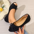 thumbnail image 4 of DIVVce Peep Toe Bow Flats For Women Suede Slip On Comfortable Casual Footwear, 4 of 8