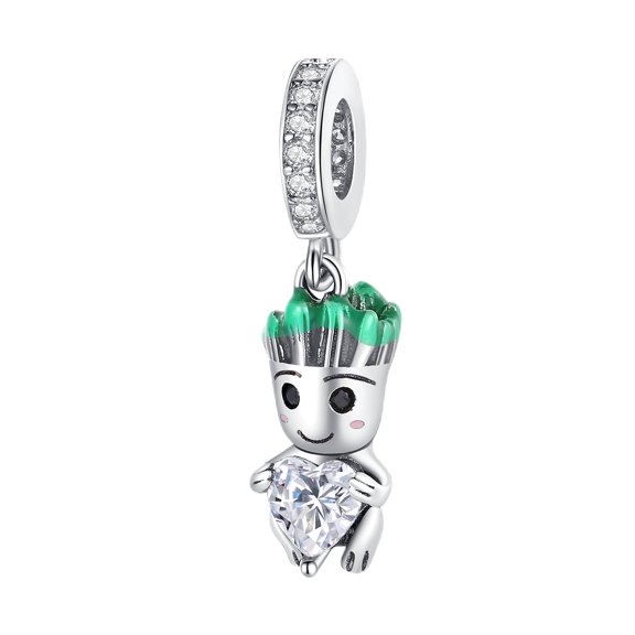 925 Sterling Silver Charm for Bracelets Happy Groot Man Dangle Charms Women Bracelet Charm