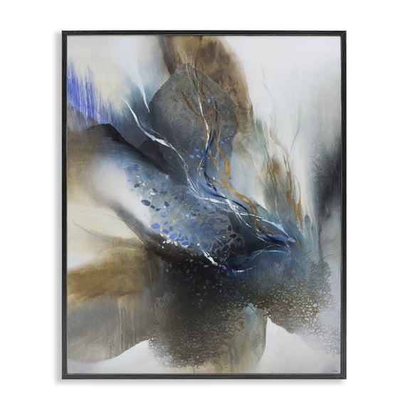 Stupell Industries Solemn Neutral Atmosphere Abstract Painting Black Framed Art Print Wall Art, 11 x 14
