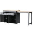 thumbnail image 5 of Extendable Kitchen Island With Smooth Door & Storage - Grey 2 Large Drawers Metal Slide, 5 of 6