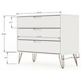 thumbnail image 3 of Manhattan Comfort Rockefeller 3-Drawer Wood Dresser in White (Set of 2), 3 of 7