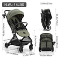 thumbnail image 7 of Gromast Compact Fold Baby Stroller, Lightweight Travel Toddler Stroller with One-Click Fold, Extendable UPF50+ Canopy, Cup Holder, UV Protected and Waterproof, One-Hand Folding - Green, 7 of 7