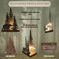 thumbnail image 3 of Rustic Metal Bear Forest Light NightStand Bedside EndTable Desk Lamp Night Light, 3 of 8