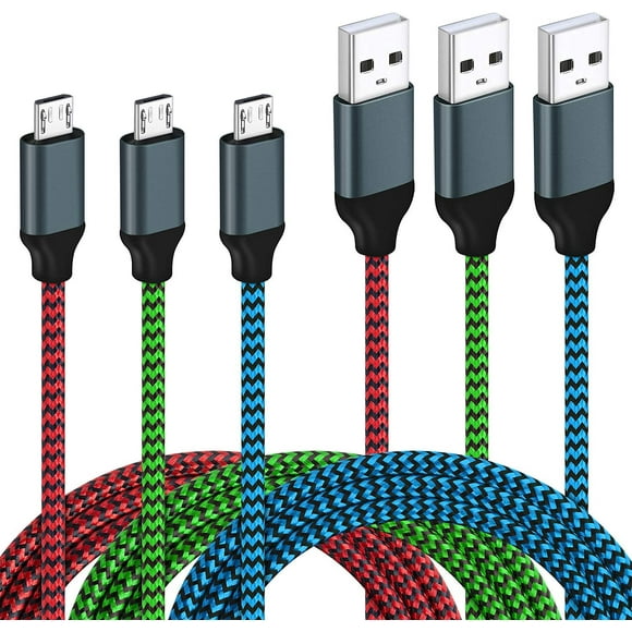 Micro USB Cable Android, 3Pack 6ft Canjoy Braided Micro USB Android Charger Cabe Fast Phone Charging Cord Compatible
