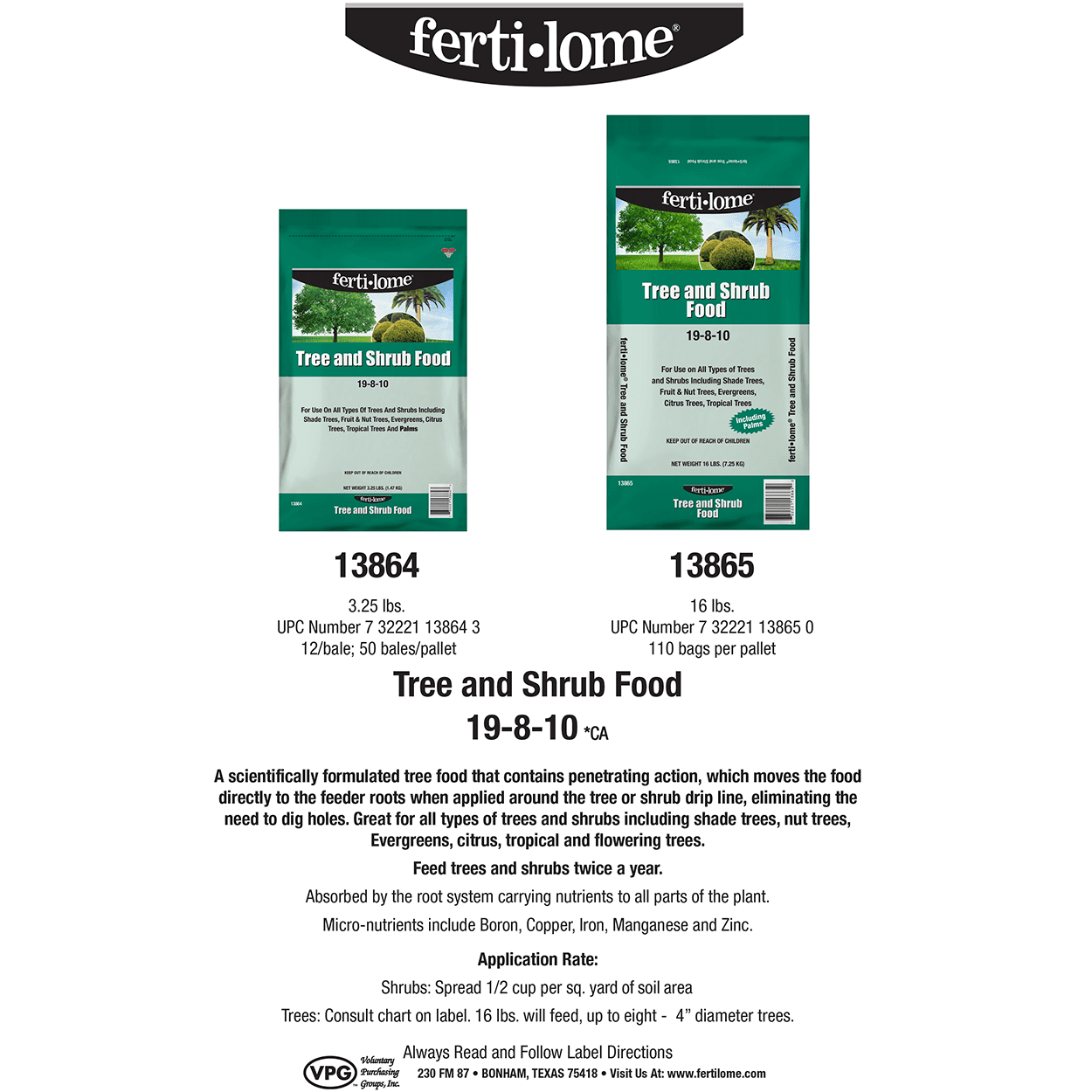 Ferti-lome Tree and Shrub Food 19-8-10 - 16 lb Bag by VPG