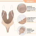 thumbnail image 6 of VASLANDA Women Plunging Deep V-Neck Strapless Backless Bodysuit Seamless Thong Full Body Shapewear for Wedding Party, 6 of 7