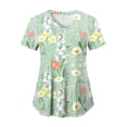 thumbnail image 1 of Caqnni Women's Spring Summer Pullover Shirt Urban Utility Style Short Sleeve Shirt with Modern Raw Edge Details and Functional Pockets(Light Green,XL), 1 of 5