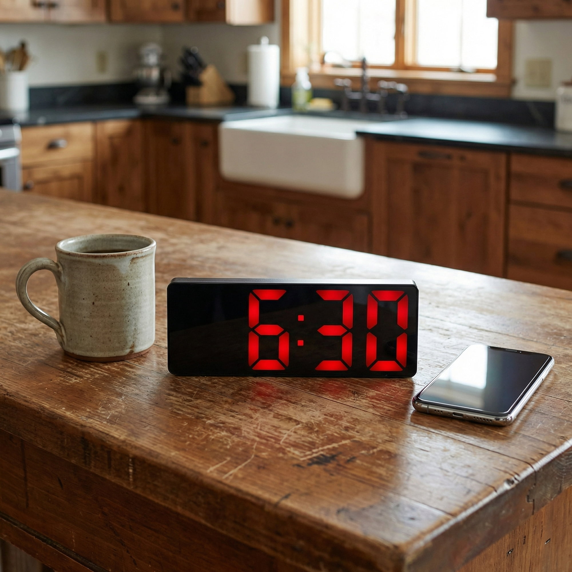 Unique Bargains Small Digital Alarm Clock for Deep Sleepers Red
