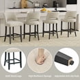 thumbnail image 2 of Vknow Furniture Mid-Century Counter Height Bar Stools Set of 6 with Solid Wood Legs and Ergonomic Backrest for Kitchen Island and Dining Room,Beige, 2 of 8