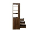 thumbnail image 6 of 70.87" H Display Storage Cabinet with 3 Side Drawers, 4 Tier Shelf,4 Display Shelves,Modern Wooden Tall Bookshelf with High Quality MDF,Narrow Conner Decoration Bookcase for Living Room Home,Walnut, 6 of 7