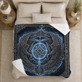 thumbnail image 5 of Norse Raven Celtic Pentagram Celestial decorative motif Fantasy, Mystical Bird Art Scene, Warm Flannel Blanket for Living Room and Reading Nook, Bird Lovers Valentine's Day Gift, Artistic Home Decor, 5 of 9