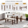 thumbnail image 3 of 4-Piece Modern Dining Furniture Set, 4-Person Space-Saving Dinette for Kitchen, 46" Faux Marble Style Table and 2 Upholstered Chairs & Bench with Wood Legs, 3 of 12