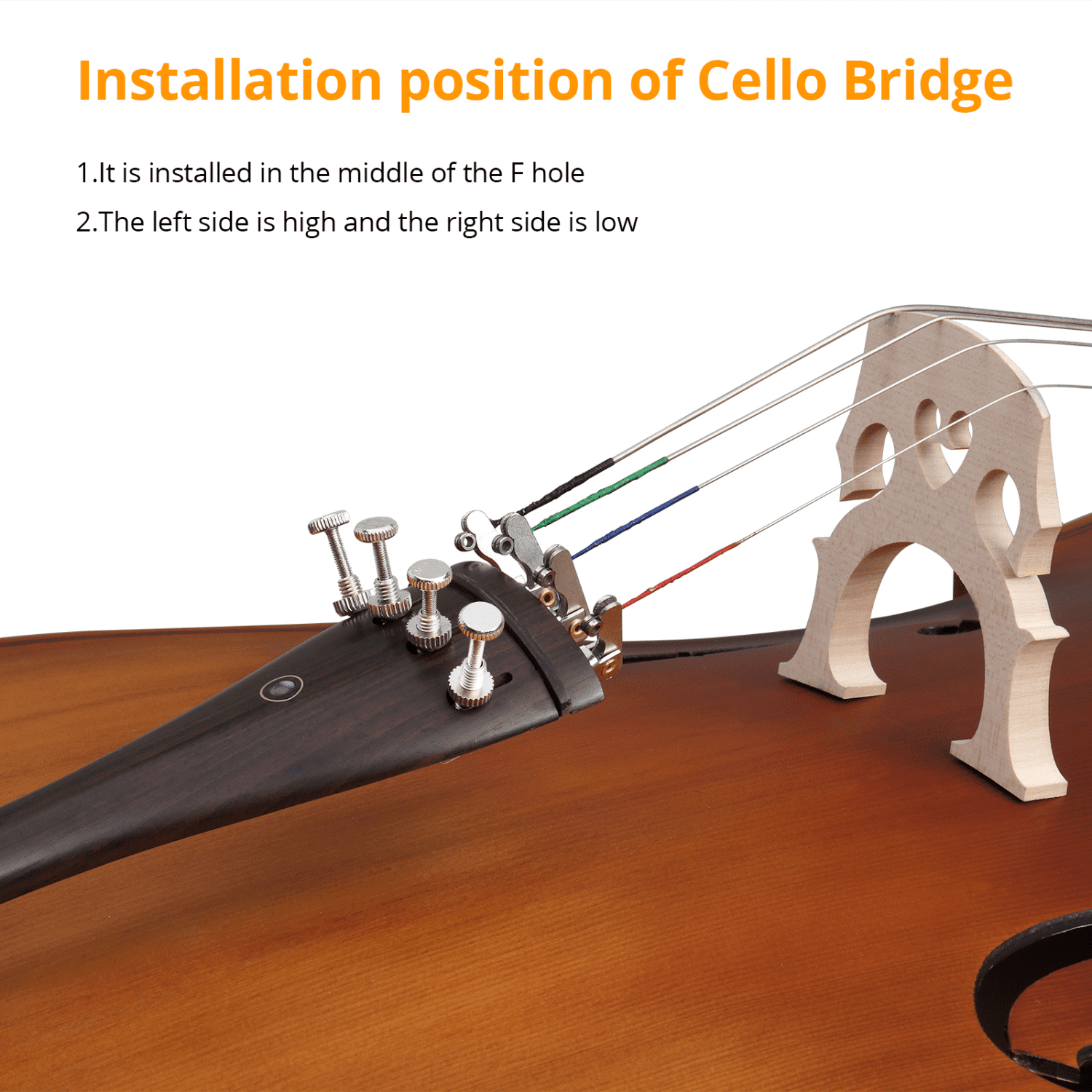 Hassch 4/4 Cello with Bag, Full Size Acoustic Cello with Bow, Strings, Rosin, Bridge, Matte Natural Color
