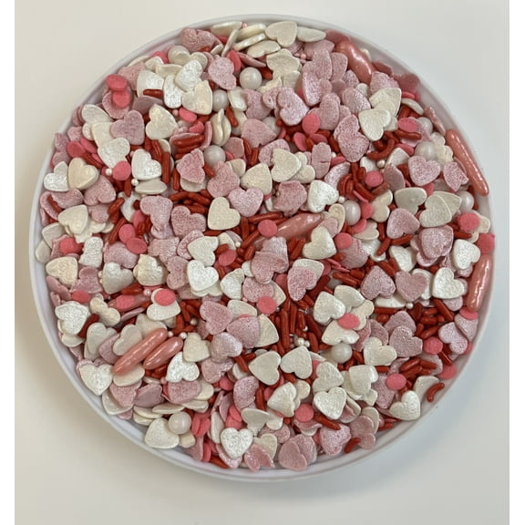 Follow Your Heart Valentine Confetti Sprinkles, Cake, Cookie, Donut, Cakepop Toppings, 6 oz.