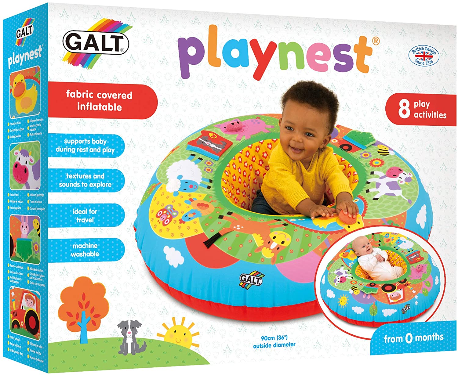 Galt Toys, Playnest - Farm, Baby Activity Center & Floor Seat, Multicolor - image 4 of 4