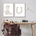 thumbnail image 2 of Stupell Industries Western Cowboy Boot Horseshoe Blue Stars Spur Graphic Art Gray Framed Art Print Wall Art, Set of 2, Design by Studio Q, 2 of 7