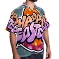 thumbnail image 2 of Easter Font Men's Button Down Hawaiian Print Short Sleeve Casual Summer Beach Shirts, 2 of 6