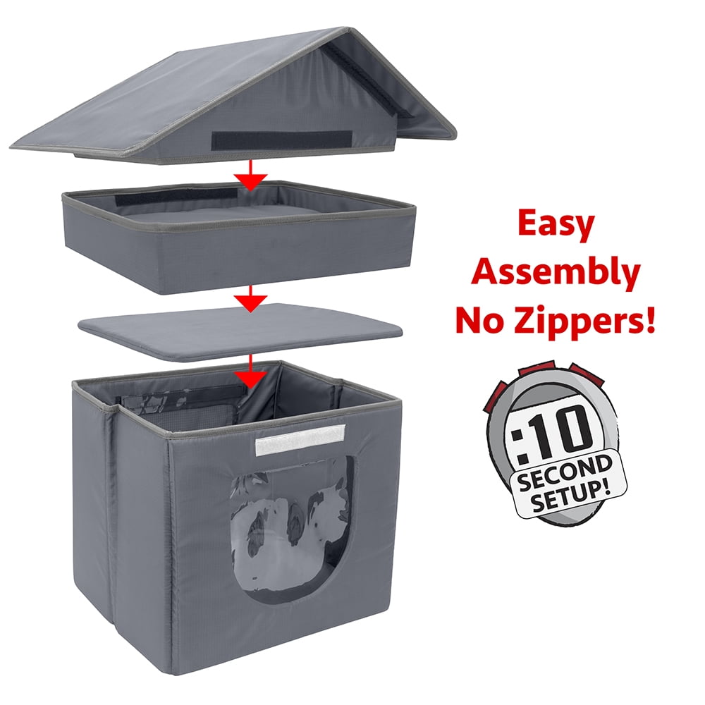 Kitty City Outdoor Stackable Cat House, Water-Resistant Kitty Condo with Dual Doors, Easy Assembly