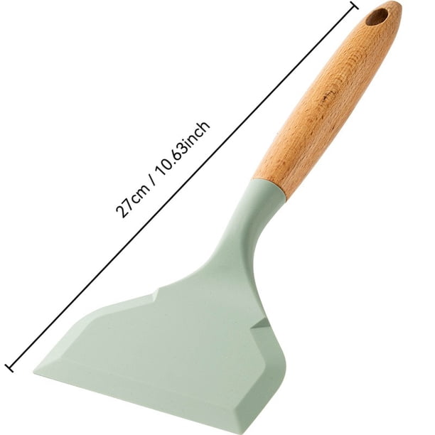 Espátula de Madera para Cocinar con Silicona de Calor Y Mango de Madera Natural para Tortillas Tamagoyaki, Panquecas Y Uso de Cocina Antiadherente